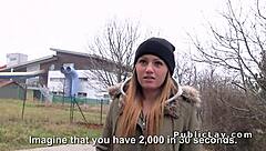 brunette euro babe bangs outdoor pov