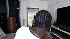 Wow, this beautiful latina milf with big tits and juicy ass gets fucked hard by a big black cock in missionary!