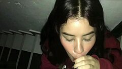 i arrive at my stepsister's room and she gives me a blowjob until swallowing my cum