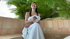 Beautiful japanese wife indulges in affair with huge natural tits