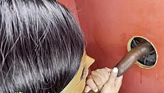 hot bride sucks pussy for first time before fucking stranger at gloryhole