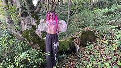 outdoor forest rough sex spanks teen girl pussy fucked cum in mouth squirted