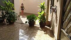 Married Woman Provokes Gas Delivery Guy Outdoors