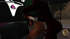 Second life black man fucks asian woman on a couch