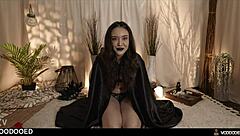 The witch mistress gets controlled by voodoo doll and squirts