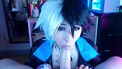 Pervy roommate dominated in Luna Snow cosplay