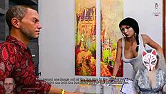 Anna's exciting affection in public, playful fox enjoying adult vn with big tits