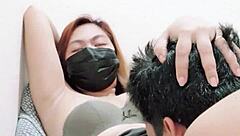 licking indonesian wife's pussy is delicious