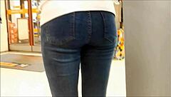 Detailed Hidden Cam Footage Of Teen's Ass In Tight Jeans, High Definition Amateur Video
