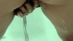 Teen bent over in bathroom for juicy squirting session