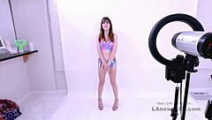 Girl next door model fucked hard on sofa during audition!