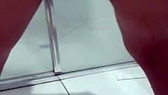 Teen bent over in bathroom for juicy squirting session