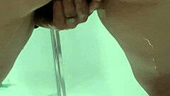 Teen bent over in bathroom for juicy squirting session