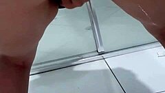 Teen bent over in bathroom for juicy squirting session