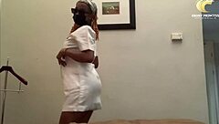 ebony nurse enjoys session with interviewer for promotion with blowjob and orgasm