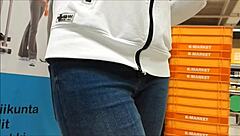 Detailed Hidden Cam Footage Of Teen's Ass In Tight Jeans, High Definition Amateur Video