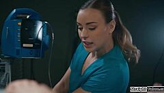 Cock Hungry Demon Waits In Basement For Petite Pussy Fucking And Blowjob In 3some