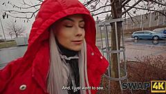 blonde babe experiences first time group fun with husband and pickup.