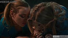 Cock Hungry Demon Waits In Basement For Petite Pussy Fucking And Blowjob In 3some