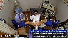 Sandra Chappelle, the nurse, gives freshman a mandatory orgasm with Hitachi backstage.