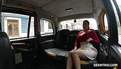 Busty brunette says she enjoyed the hot ride in the taxi