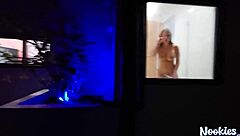 Caught peeping? This MILF gives a hardcore blowjob with big tits in POV.