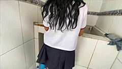 Hey stepfather, don't go too far! Let me wash my panties!