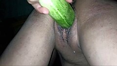 Teasing Big Girl's Pussy With Fruit And Hard Cock
