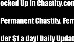 Is permanent chastity the ultimate punishment for this slave in femdom handjob humiliation?