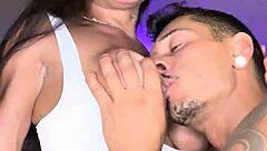 Moaning softly while fucked in heels on stairs.