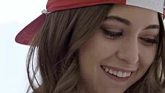 Hot Brunette Babe Rides Monster Cock!