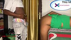 Ebony Babe Bent Over Gets Pounded Squirting Pussy