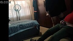 my stepdad and his friend fuck me at once in a threesome with cum on ass and clothes ripped