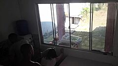 Cuckold washes dishes, wife fucks black