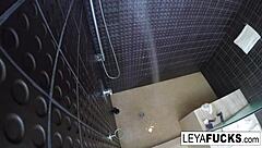 Leya falcon showers after dirty fuck