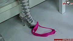 Teen with small 18+ tits fuck in socks until the mouth cumshot