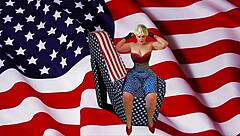 Granny licks patriotic stick and gets creampie 😍 so hot!