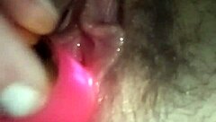 Solo masturbation with vibrator leads to big orgasm with visible contractions