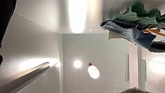 Masturbating to orgasm in the changing room with wet pussy!