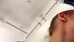 Masturbating to orgasm in the changing room with wet pussy!