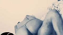 Rough cowgirl riding with panties close up