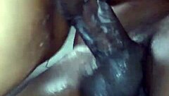 Rough Doggystyle Shower Session with Bent Over Black Babe and Cumshot