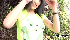 This elegant teen 18+ gives oral in pov and gets her pussy fucked softly