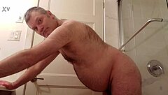 i'm nude in the bathroom, sodomizing myself with a dildo like martin lavall�e