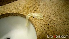 Stepbrother feels punished with the used condom