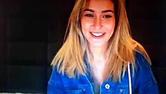 Blonde girl chats on webcam in part 2