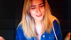 Blonde girl chats on webcam in part 2