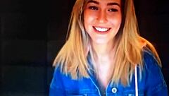 Blonde girl chats on webcam in part 2