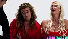 Stepmom and stepson share taboo foursome sex on television show