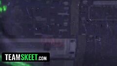 Tight Petite Thief Gets Caught And Roughly Fucked By Security Guard